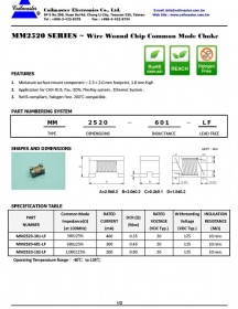 MM2520 series wire wound chip common mode choke